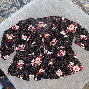 Torrid Floral peplum blouse 2X